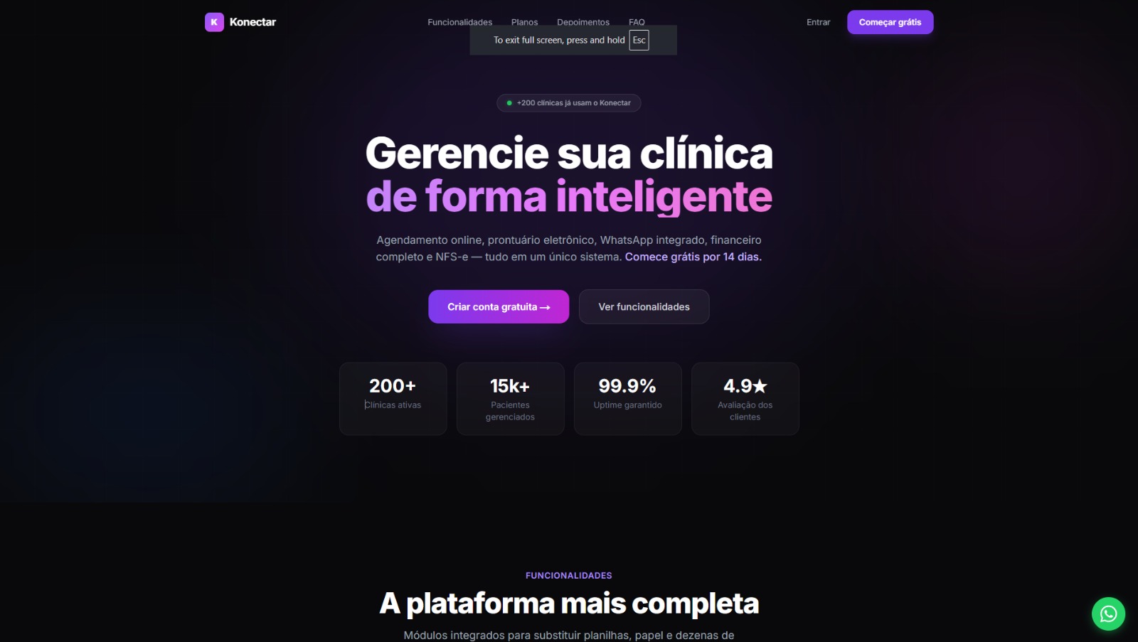Konectar Digital: Ecossistema de Gestão Clínica Inteligente