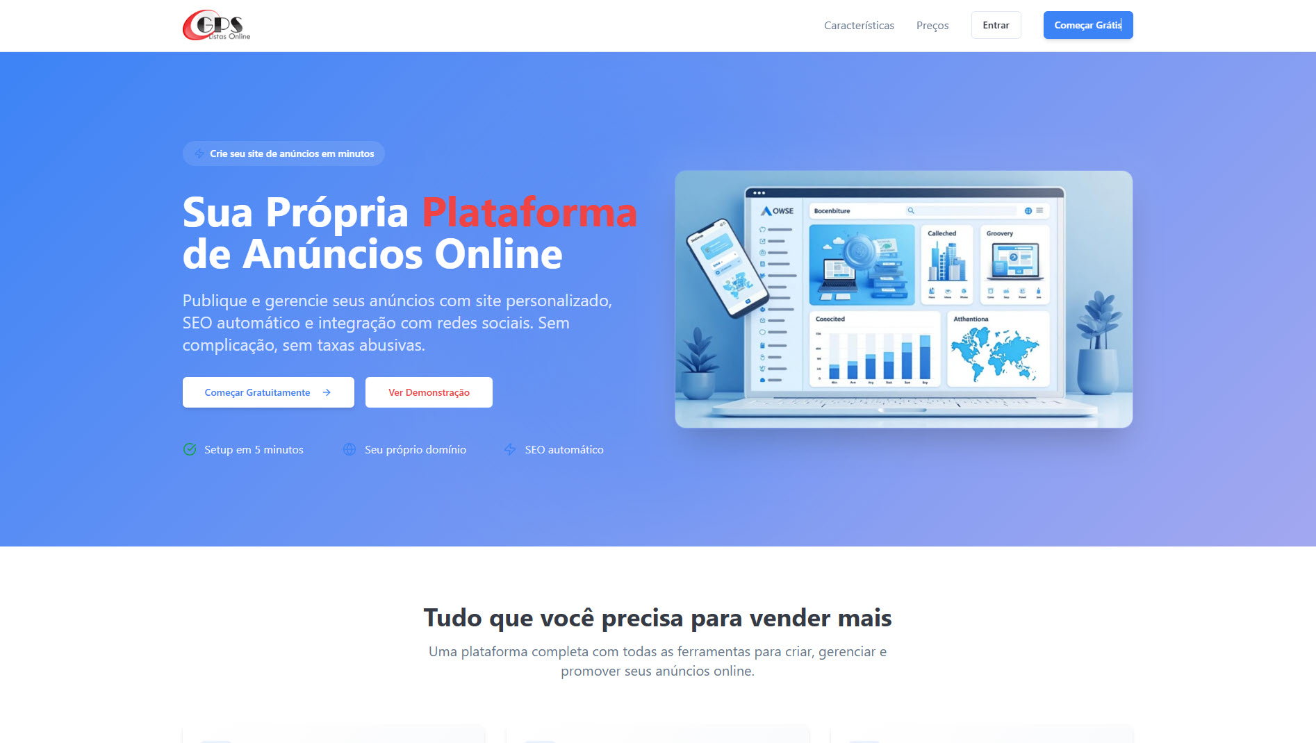 GPS Listas Online - Plataforma de Classificados
